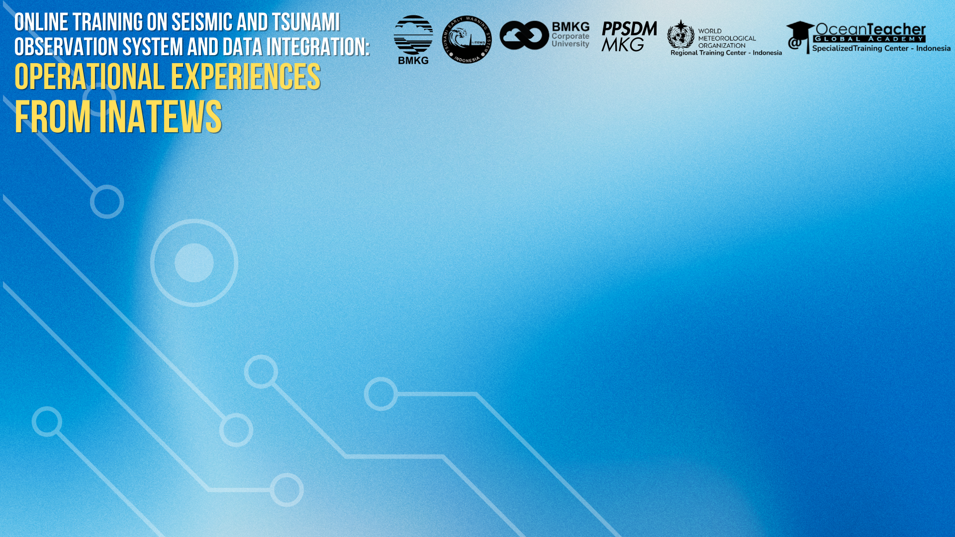 Online Training on Seismic and Tsunami Observation System and Data Integration